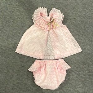 Catherine Malandrino Pink Baby Dress with Bloomers, Size 6-9months